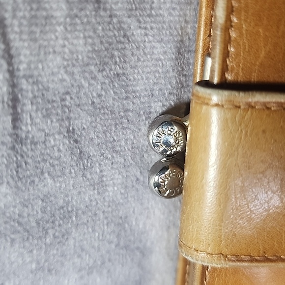 Celine Gold Doorknocker Mustard Yellow Kisslock Compact Snap Wallet - Picture 5 of 10